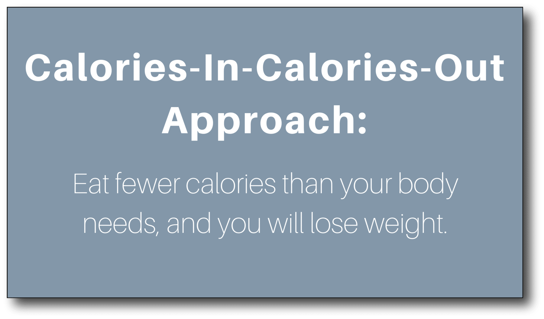 secret to weight loss - approach (1)